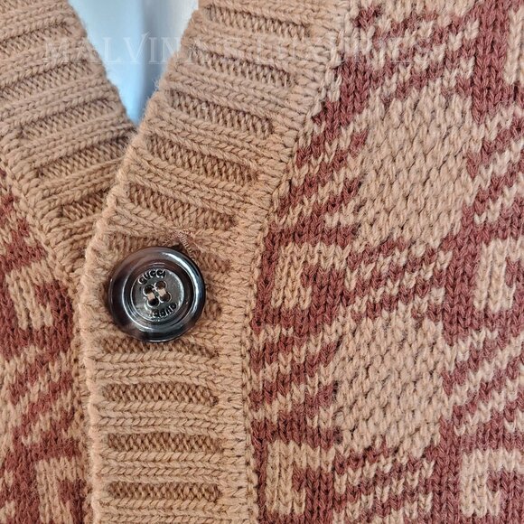 GUCCI MENS SWEATER Ha Ha Ha Harry Styles SQUARE G LOGO CARDIGAN sz S / SMALL - Picture 8 of 15